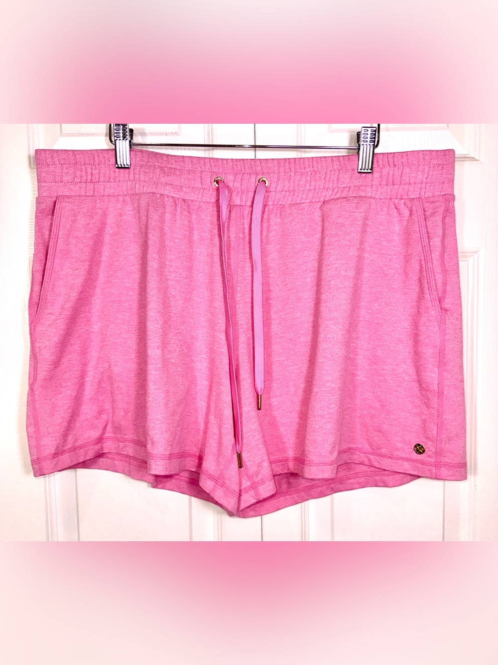 Lilly Pulitzer Pink Heather Knit Lounge Shorts XL Soft Stretch Drawstring